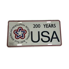 Vintage 1976 USA Bicentennial License Plate American Revolution 200 Years Metal picture
