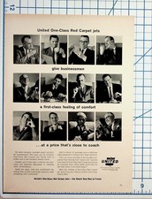 Vintage 1960s United Airlines Red Carpet Jets Magazine Ad Ephemera picture
