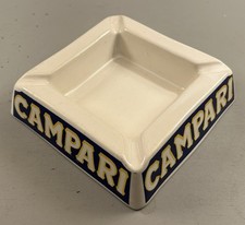 Vintage Campari Italy Ceramic Ashtray Aperitivo Barware Cocktail Cigar 5x5 picture