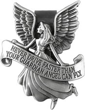 Never Drive Faster Than Your Guardian Angel Can Fly Visor Clip,3D Metal Guardian picture