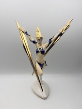 1990 Franklin Mint Lightning in Gold Porcelain Figurine Art Deco Lady picture