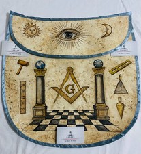Hand Painted Apron Antique Design Freemason Blue Lodge Regalia Masonic Freemason picture