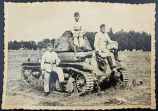 Vintage WWII Photo Wehrmacht Troops with Beutepanzer Renault R35 French Tank picture