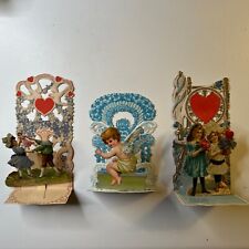 Three Fold-Out Wonderful Antique Valentines;  Made In Germany picture