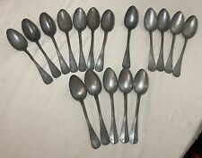 LARGE rare set of 17 antique 18th century Dutch solid heavy cast pewter spoon picture