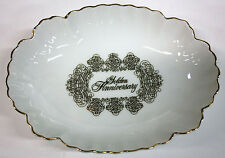 GOLDEN 50TH ANNIVERSARY PORCELAIN DISH BEAUTIFULLY OUTLINED IN GOLD PLATE picture