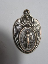Antique Religous Pendant 1830 Mother Mary Jesus  picture