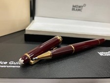 SALE Montblanc Meisterstuck 163 Rollerball Pen Burgundy Red Gold Trim New Box picture