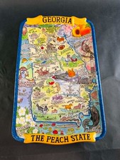 Georgia State Ceramic Serving Tray Map of What Georgia is Known For picture