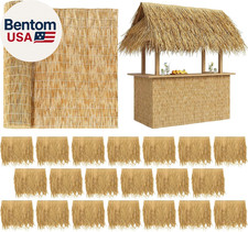 20 Pcs 20'' X 18.5'' Artificial Straw Roof Thatch Rolls and 3.3 Ft X 20 Ft Natur picture