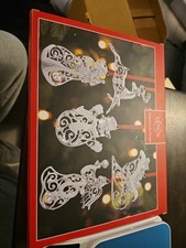 Lenox Sparkle & Scroll  Christmas Porcelain Ornament Set of 5, #875851 (New) picture
