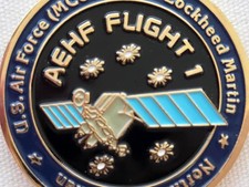 AEHF Flight 1 CHALLENGE COIN Advanced EHF Satellite US AIR FORCE Lockheed Martin picture