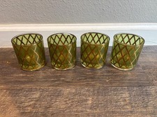VINTAGE MCM CULVER SIGNED ROYALE LOWBALL GLASSES SET OF 4 - NO CHIPS/CRACKS 3.5