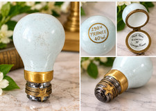 Limoges France Eximious Peint Main Light Bulb Hinged Trinket Box 40W picture