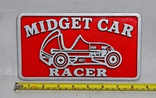 Midget Car Racer Cast Aluminum Car Club Plaque picture