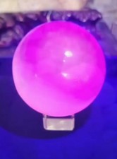 700GRAM Pink Mangano Calcite Sphere UV Reactive Glow Fluorescent Natural Stone  picture