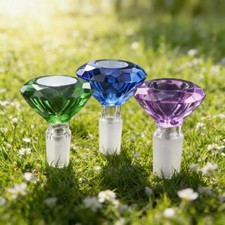 3PCS Diamond Glass Slide Bowl Water Pipe Hookah 14mm Male Bowl Fast Shipping*& picture