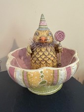 SIGNED Bethany Lowe Johanna Parker Spring Chick Easter Candy Dish RETIRED picture