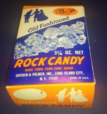 Vintage D&P Dryden & Palmer ROCK CANDY CRYSTALS BOX w/ Crystals Long Island NY picture