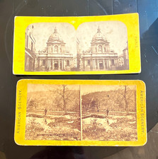 American Scenery Lot 2 Sepia Stereoview Cards Paris & Lentz' Trout Farm picture