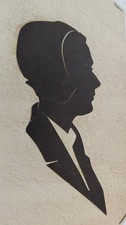 c1930s 1940s Woman Hand Cut Paper Silhouette Portrait Original Folk Art picture