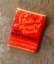 VTG WWII Allied Forces ANTI-Hitler Strike Seat of Trouble War Bond Matchbook 15 picture