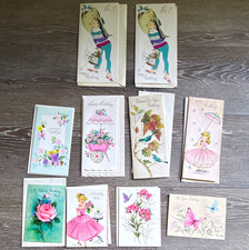 Unused Vintage Hallmark Birthday Cards Assorted Lot of 10 5B 1-1 MCM kitschy picture
