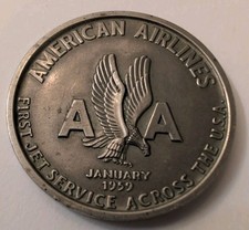 Vintage 1959 Original American Airlines Medallion 707 JET FLAGSHIP Memorabilia  picture