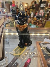 l995 Lenox Bastet Cats of Egypt Black c/14K Details Retired 5.25