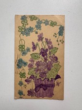 c1909 Flowers Hand Drawn Art Posted Antique Postcard Vancouver WA picture