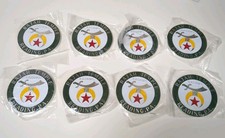 Vintage Rajah Temple Shriners Metal Emblems Reading PA A.A.O.N.M.S. NOS Lot of 8 picture