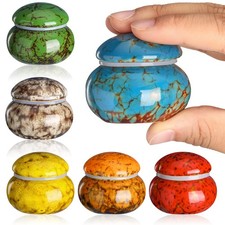 Bucherry 6 Pieces Ceramic Small Urn Orange, Red, Brown, Green, Blue, Yellow picture