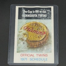 Vintage 1971 Minnesota Twins Pocket Schedule — Hamm's Beer picture