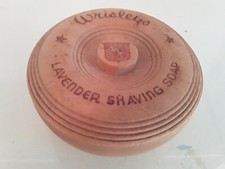 Vintage Wrisley's Lavender Shaving Soap Wooden Shaving Bowl Trinket Box w Lid picture