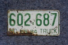 1955 Missouri Truck License Plate picture