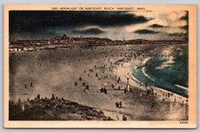 Moonlight on Nantasket Beach Nantasket Massachusetts Postcard PC285 picture