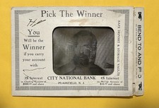 Vintage 1915 Optical Illusion Moving Postcard City Natl Bank Plainfield NJ-Y278 picture