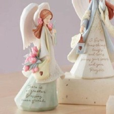 Foundations Figurine Spanish Angel Holding Flowers Friend Friendship New 4009726 picture