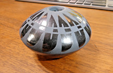 Vintage Casas Grandes Pottery Vero Hernandez Black Miniature Vase Mexico picture