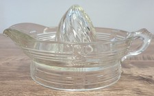Clear Glass Vintage Reamer Juicer Crisscross Hazel Atlas picture