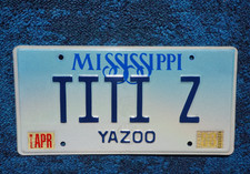 MISSISSIPPI Vanity License Plate - TITI Z - YAZOO picture