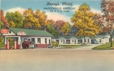 1940s Madisonville Kentucky Henry's Motel occupation Postcard 25-5509 picture