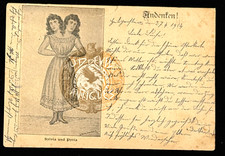 1904 Two Headed Woman FREAK Sylvia Pythia circus carnival sideshow postcard picture