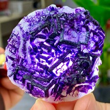 87G Inner Mongolia Natural Fluorite Purple Edged Cube Crystal Mineral Specimen picture
