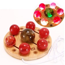 7PCS 40mm Ball Quartz Crystal Sphere Reiki healing USB Colourful Light Display picture
