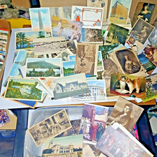 Vintage & Antique 12 Postcard Lot 1890-1979 used unused RANDOM RPPC LINEN PAPER+ picture