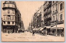 Antique France Postcard LE HAVRE Rue de Paris Street WW1 1918 picture