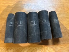 Pittsburgh Pro Deep Impact Socket Lot 5pc 7/16 9/16 13/16 7/8 15/16 CR-V picture