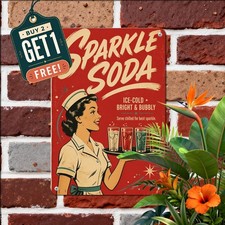 Nostalgic Soda Beverage Sign Metal Sign Vintage Wall Decor 8x12 picture