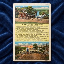 1943 A Kentucky Welcome Poem Postcard Louisville KY WWII War Savings Cancel picture